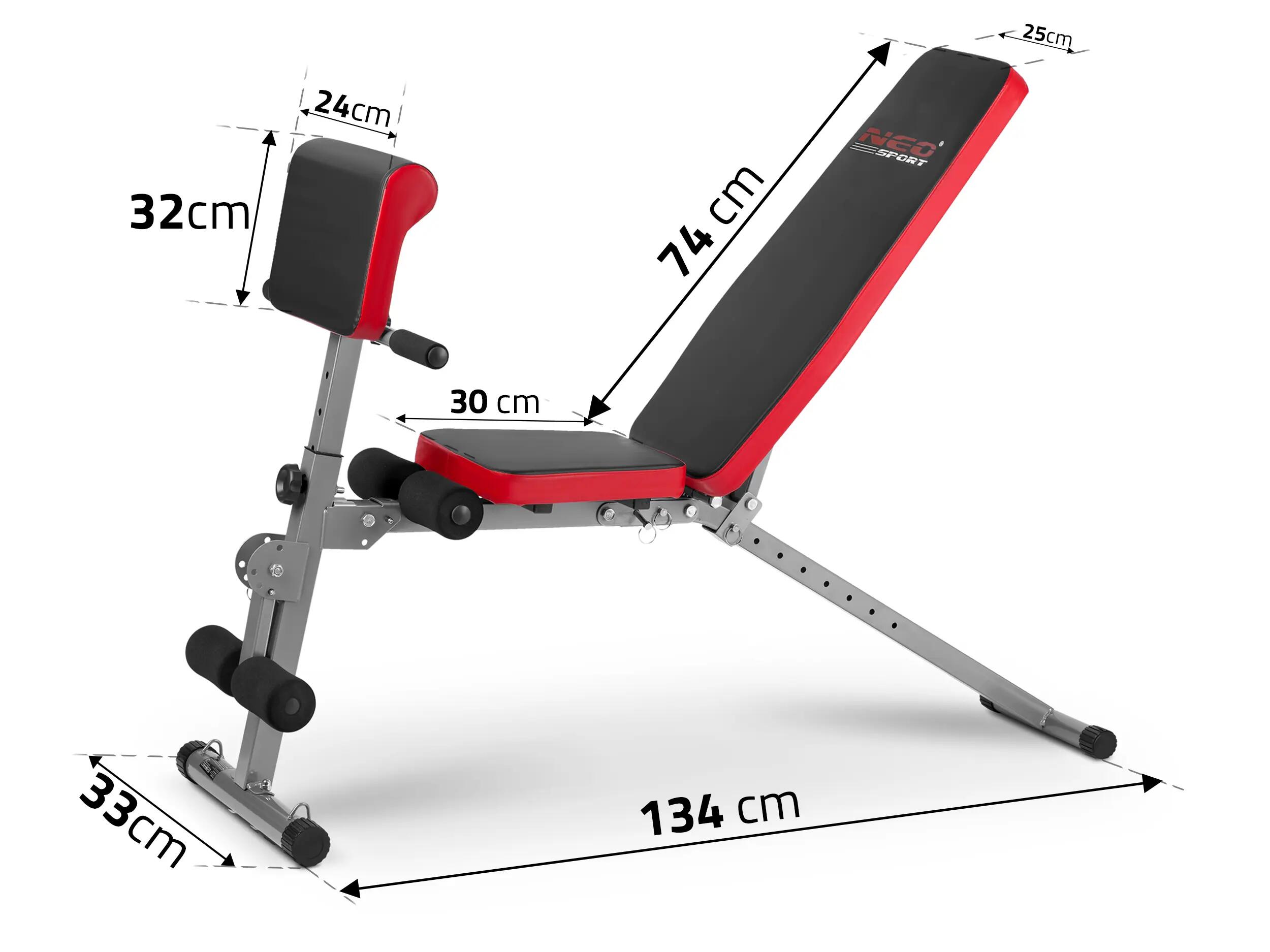 Banco entrenamiento de fuerza plegable Neo-Sport NS-213, negro 4/4