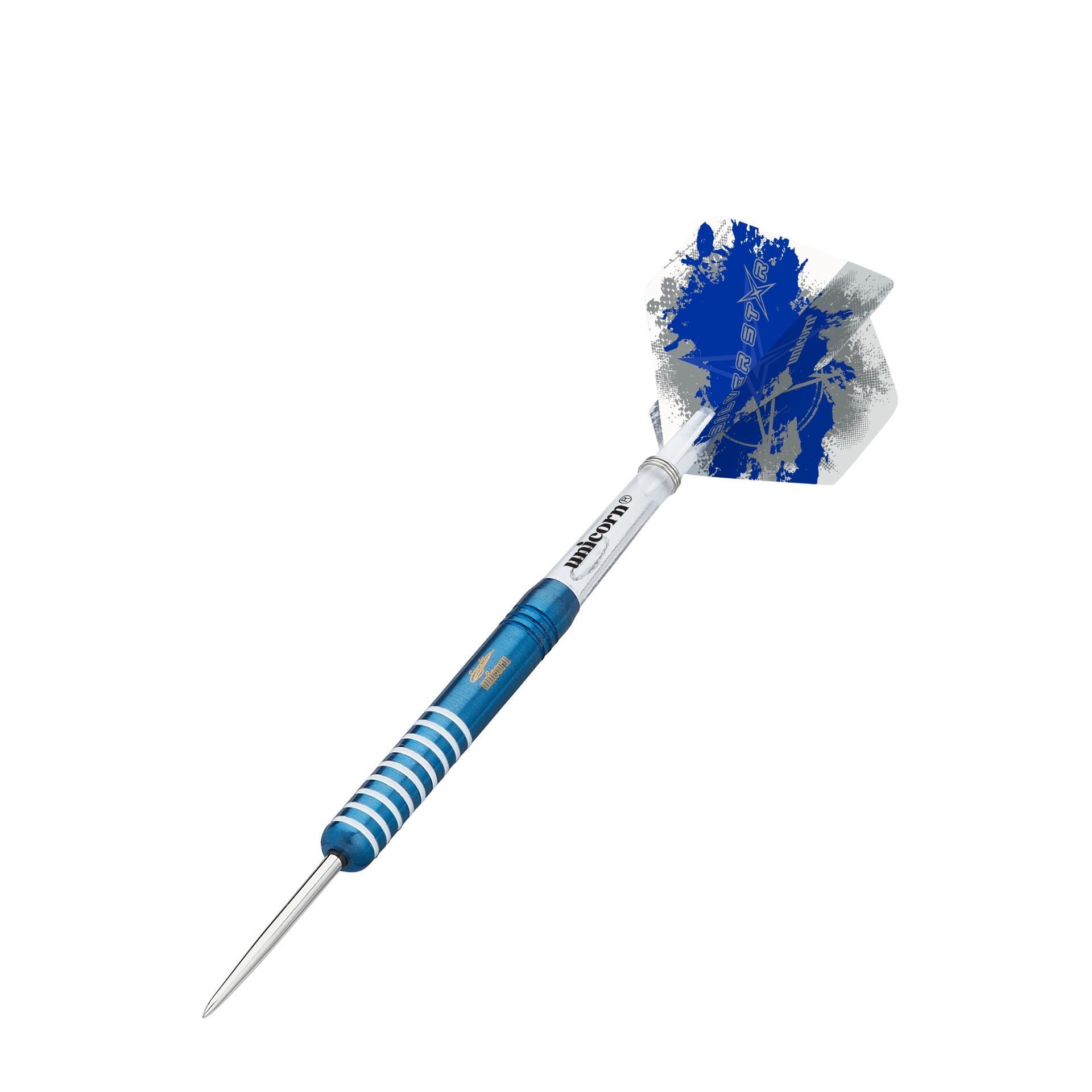 Gary Anderson Silver Star Tungsten Darts Set (Pack of 3) (Blue/White) 1/2