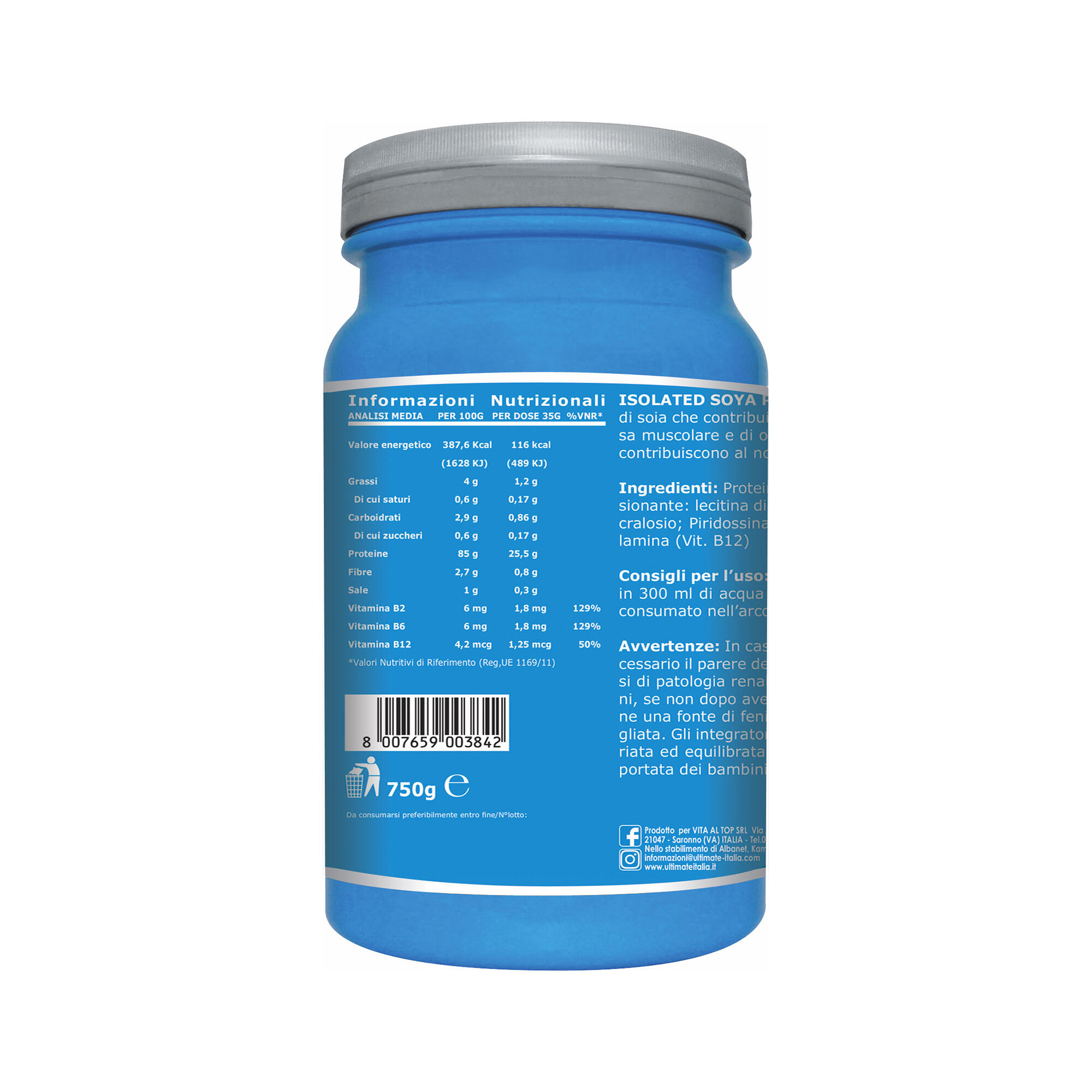Integratore alimentare - ISOLATED SOYA PROTEIN CACAO - 750g 3/5