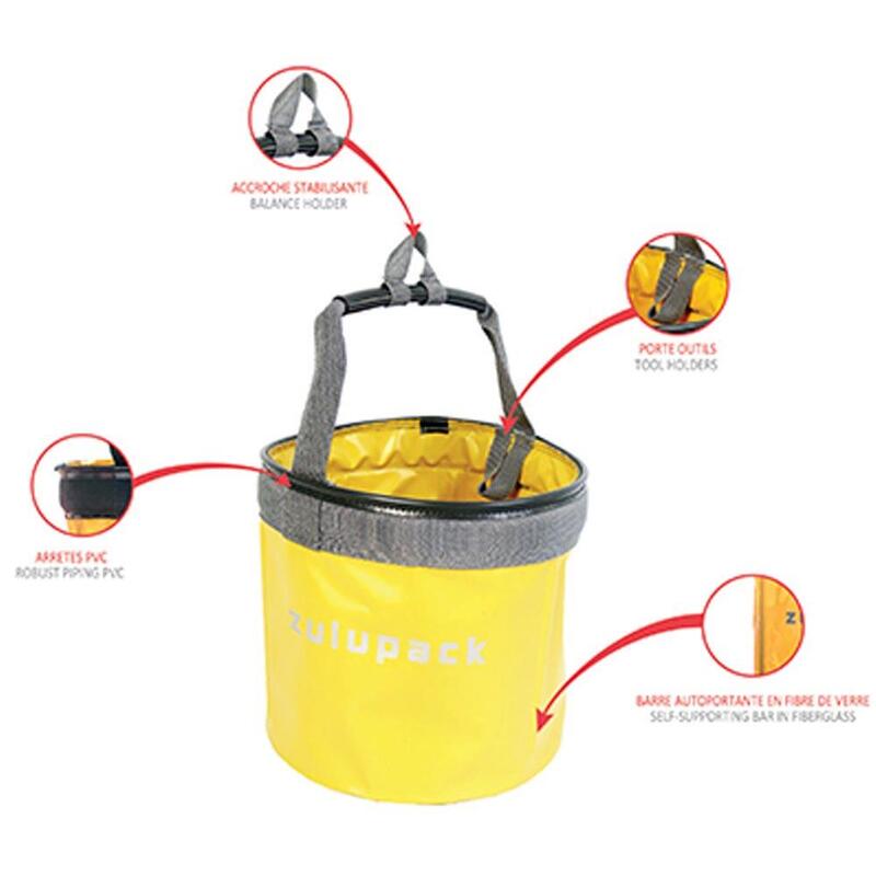 Seau souple & pliable 15L jaune Zulupack