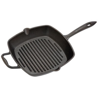 Grillpan gietijzeren pan nabro koekenpan handgreep vierkant 28 cm