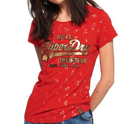 Superdry Damen Wander-T-Shirt Vintage Logo Cny Floral