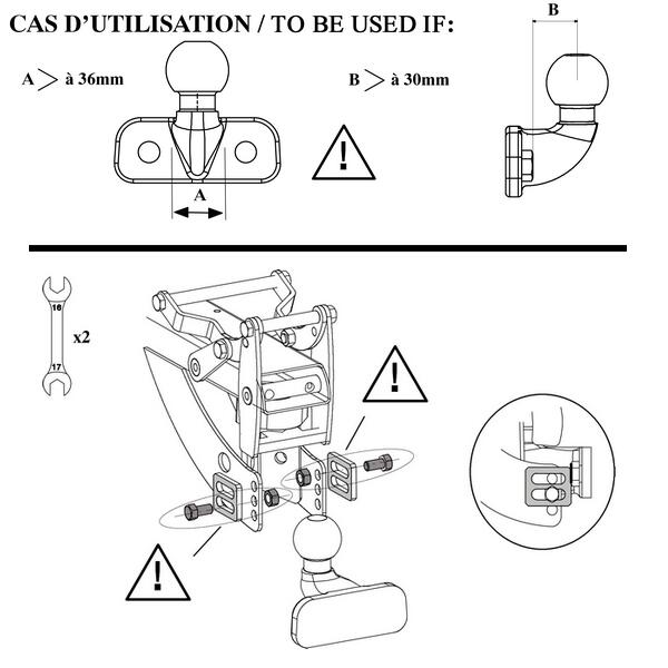 Kit pour boule d'attelage très courte 2/2