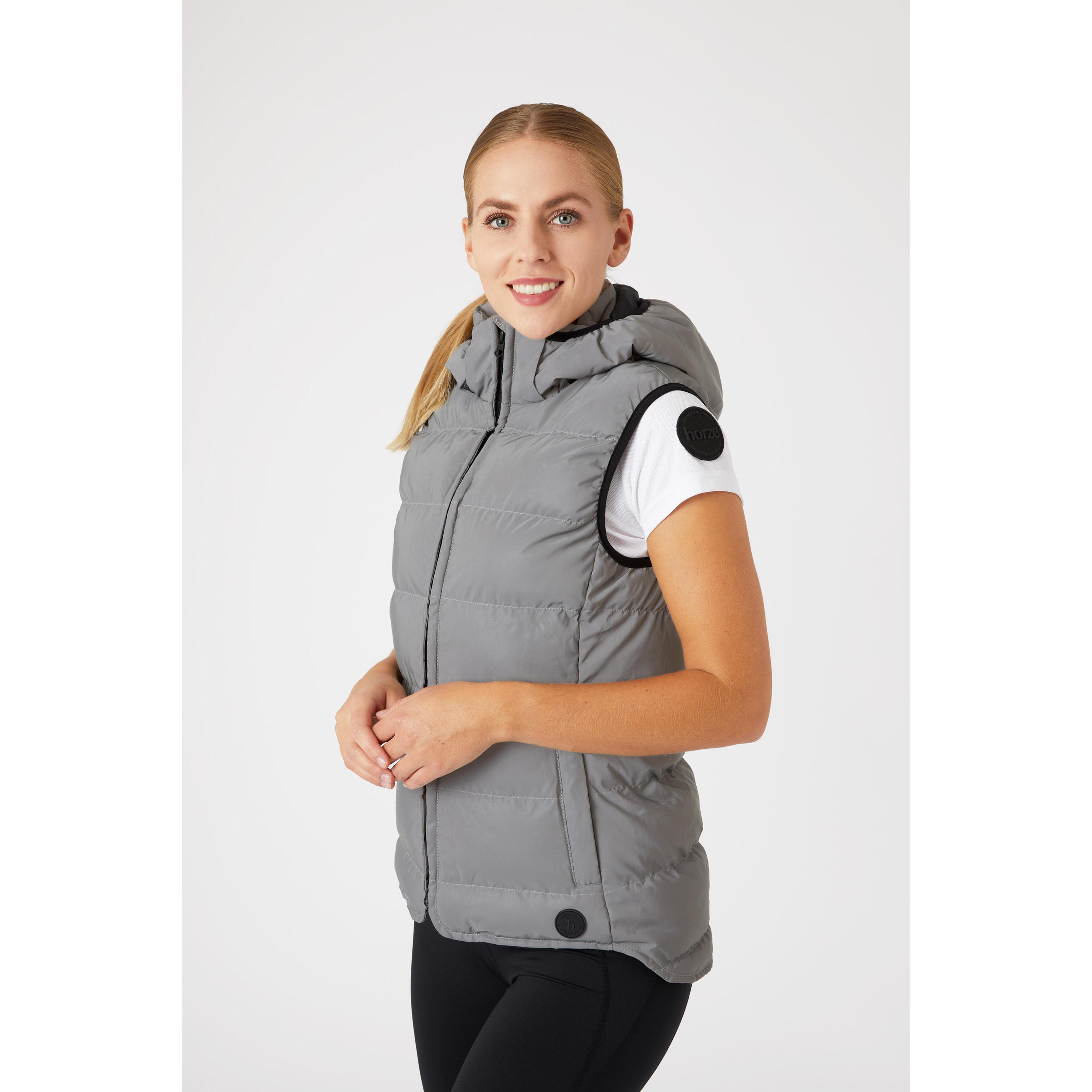 Gilet équitation sans manches matelassée réfléchissante femme Horze 2/4