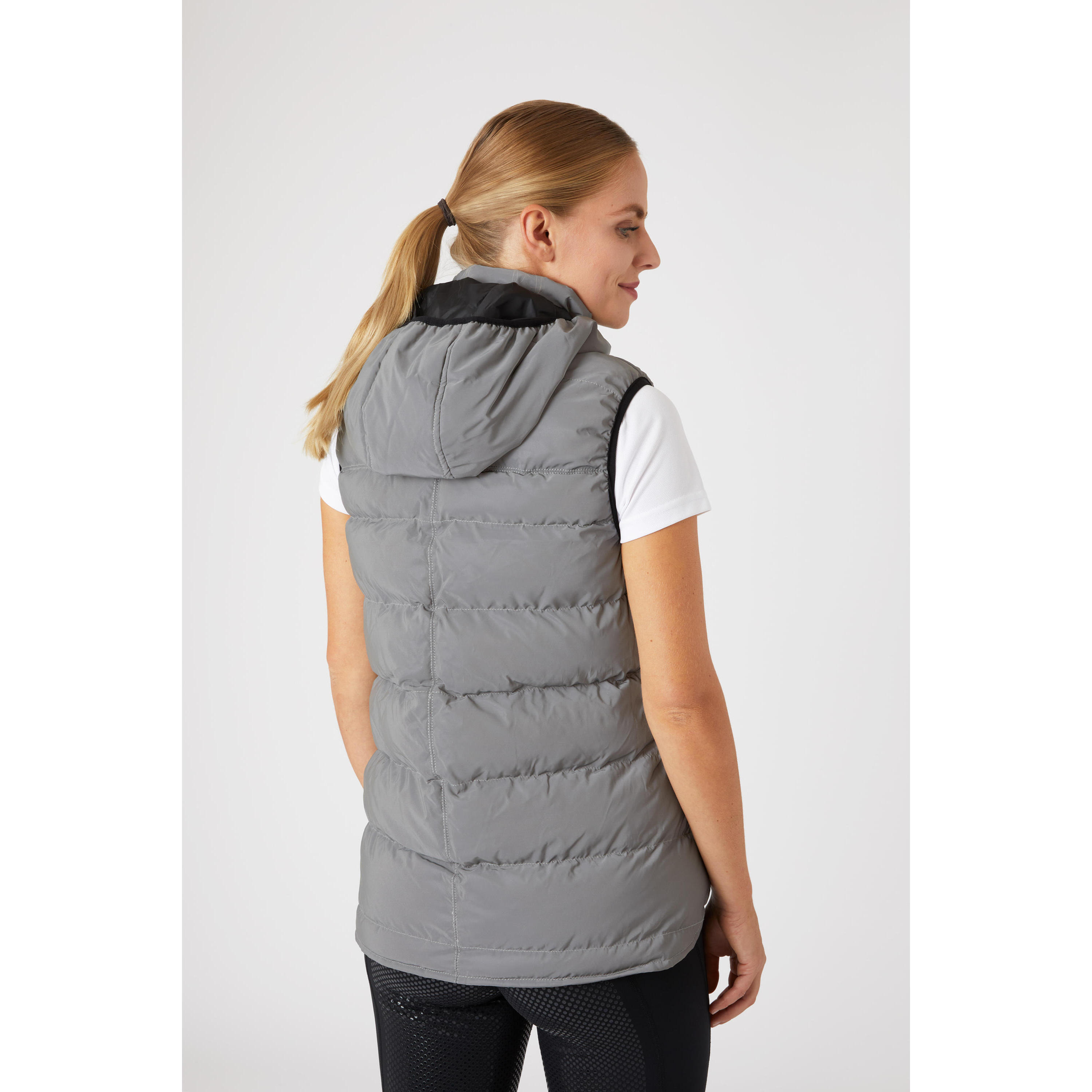 Gilet équitation sans manches matelassée réfléchissante femme Horze 3/4