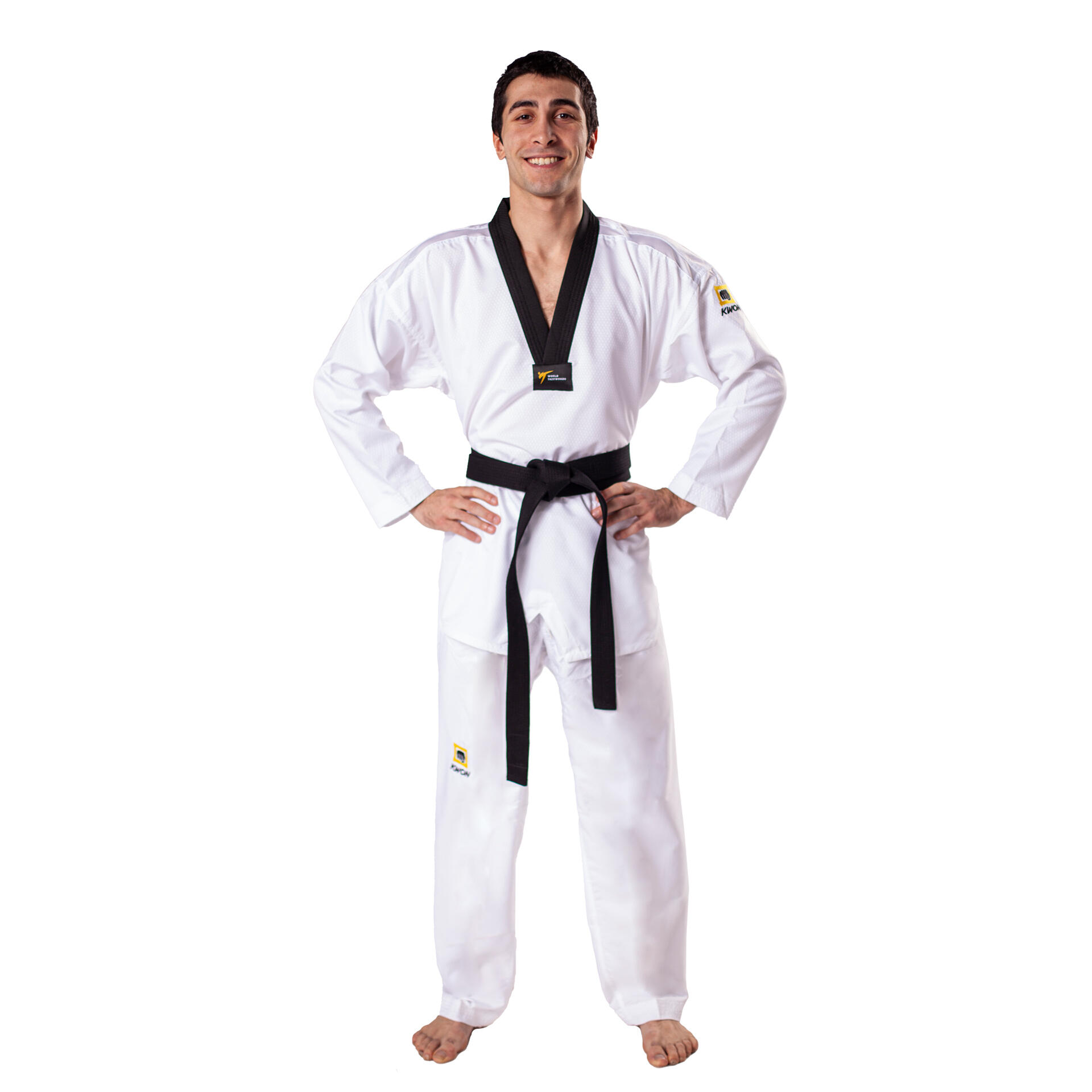 Kwon - Kimono Taekwondo Kwon Fightlite - Do Bok - Blanc|noir - 180 Cm - Decathlon