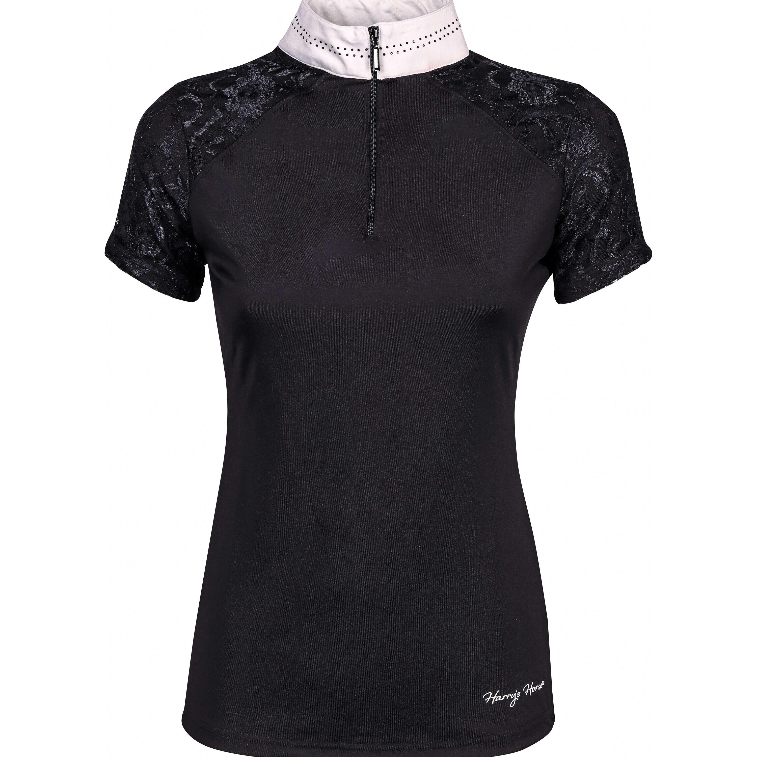 Harrys Horse - Chemise Compétition D'Équitation Femme Harry's Horse Venice - Maillot Manches Courtes - Noir - 36 Xs - Decathlon