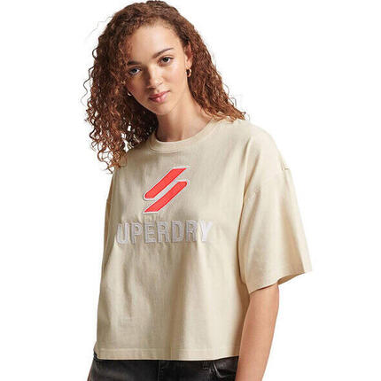 Camiseta de mujer Superdry Code Sl Stacked Apq Boxy Touring