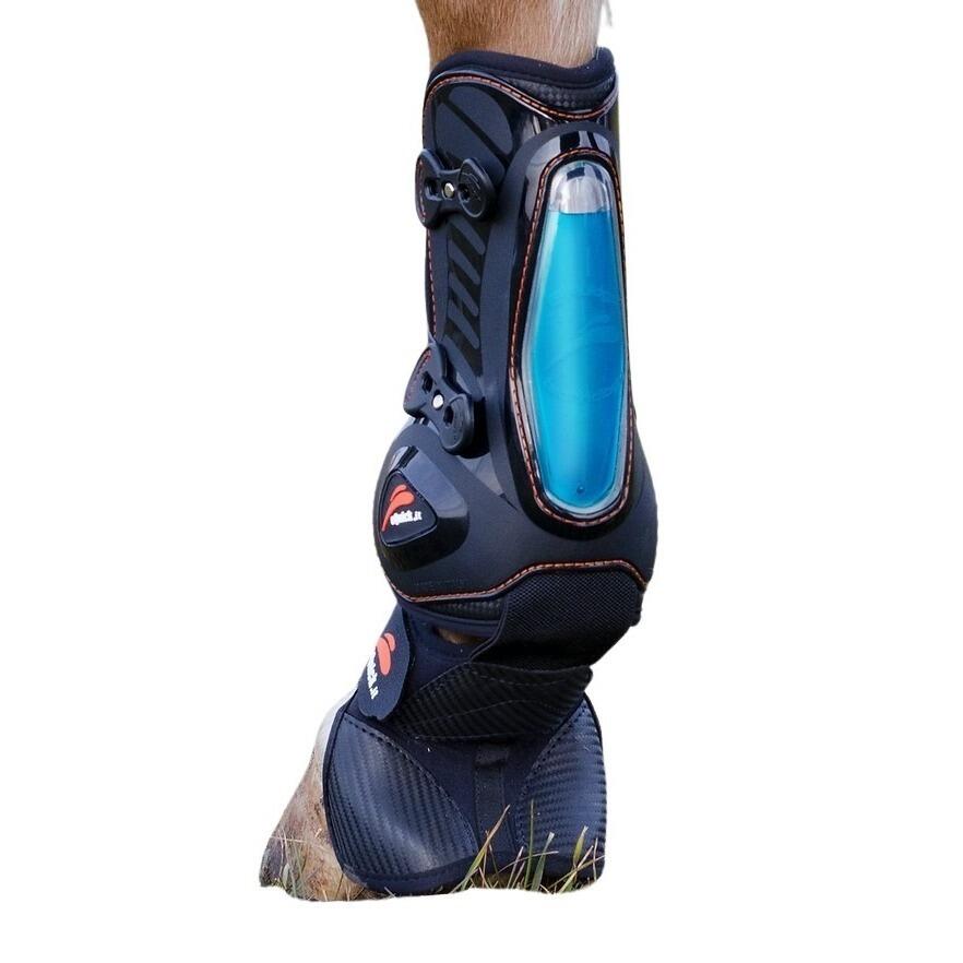 Equick - Protège-tendons Pour Cheval Antérieurs Equick Eshock Overreach Legend - Guêtres Cheval - Noir - S - Decathlon