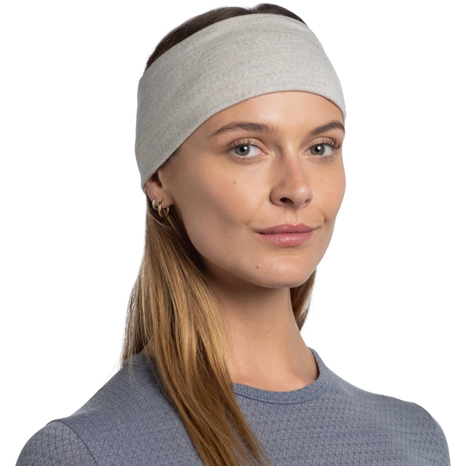 Brede merinowollen hoofdband Buff Solid Vp 3/3