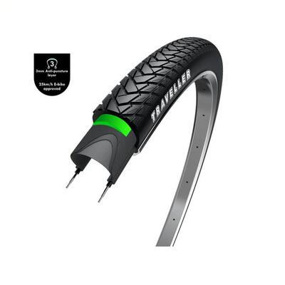 3m wolff traveller (3mm anti leklaag). zwart met reflectie.28x1.75. etrto