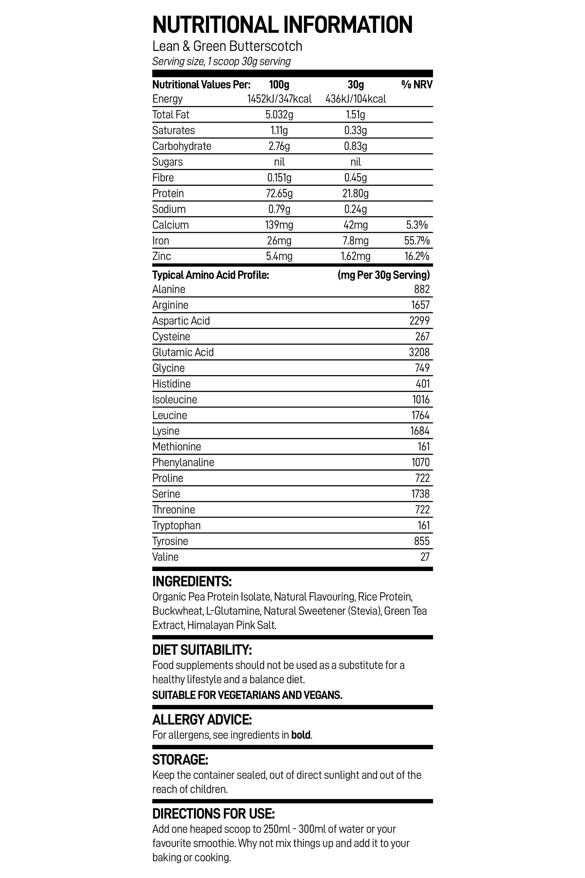 Lean & Green Vegan Protein - 908g 2/2