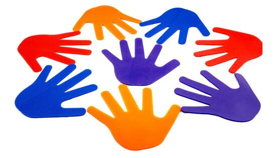 Set mit 4 Handpaaren (8 Stück) - Bodenmarkierung.