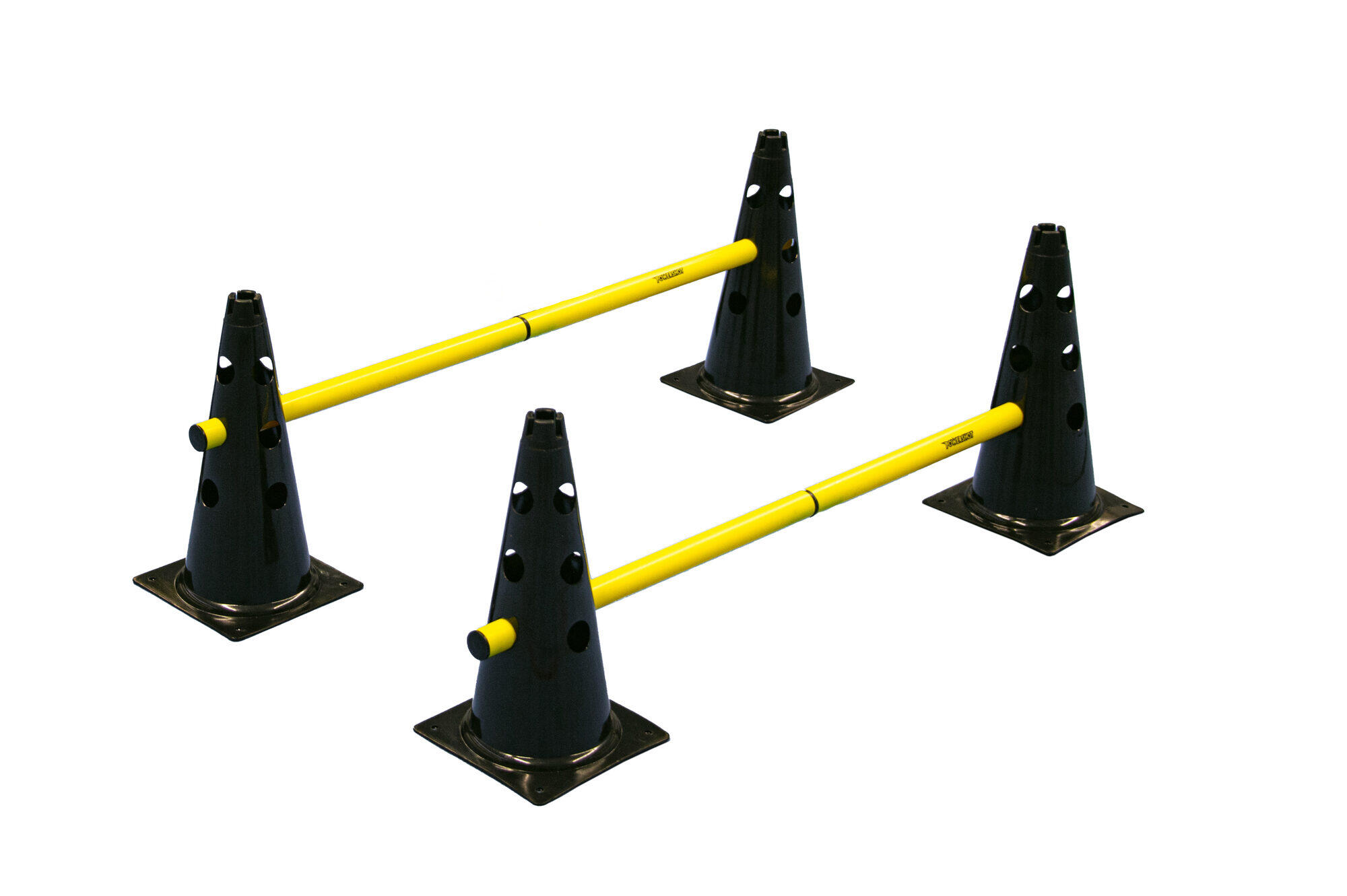 Set van 4 behendigheidskegels met stangen 1/4