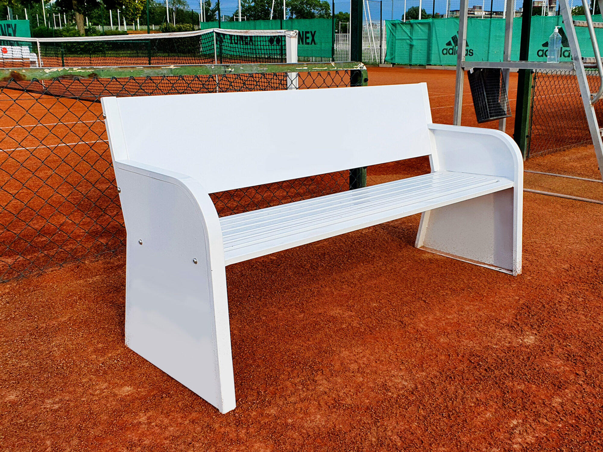 Banc en acier électrozingué blanc 2/5