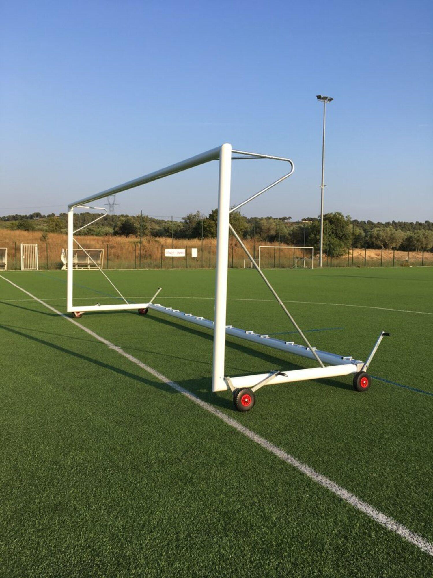 POWER SHOT Portería de fútbol 11 transportable en Aluminio Autobalastrada- 7,32 x 2,44 m