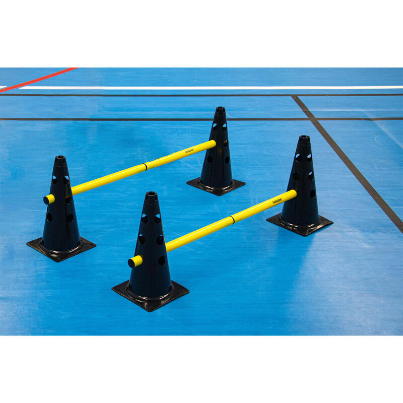 Lot de 4 cônes d’agilité avec barres