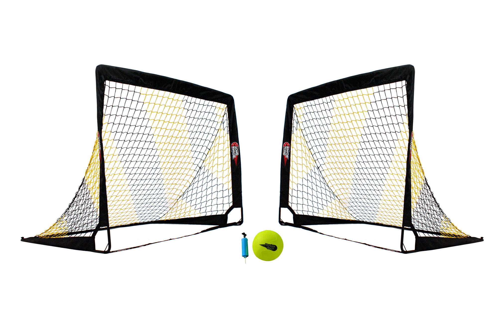 POWER SHOT Paar POP UP doelen 1,2x0,9m - zwart/geel