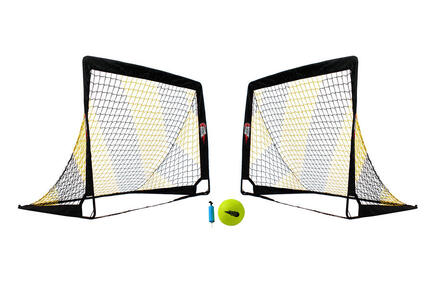 Paire de but - 2,2x1,5m noir/jaune - Livrée avec un ballon et une pompe