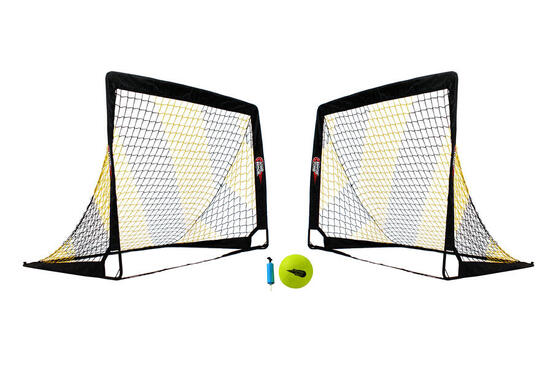 Paire de but - 2,2x1,5m noir/jaune - Livrée avec un ballon et une pompe