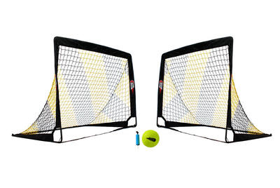 Paar pop up doelen 1.2x0.9m - zwart/geel
