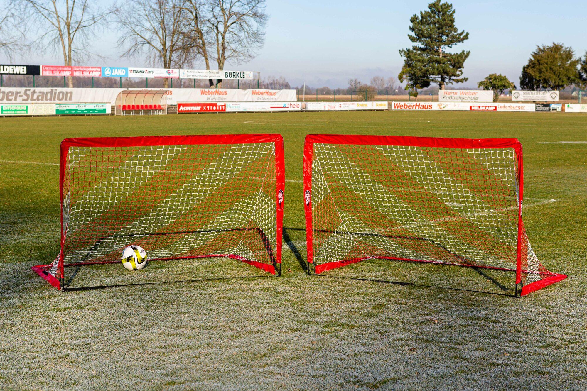 Paar POP UP doelen 1.8x1.2m - rood en wit 4/7