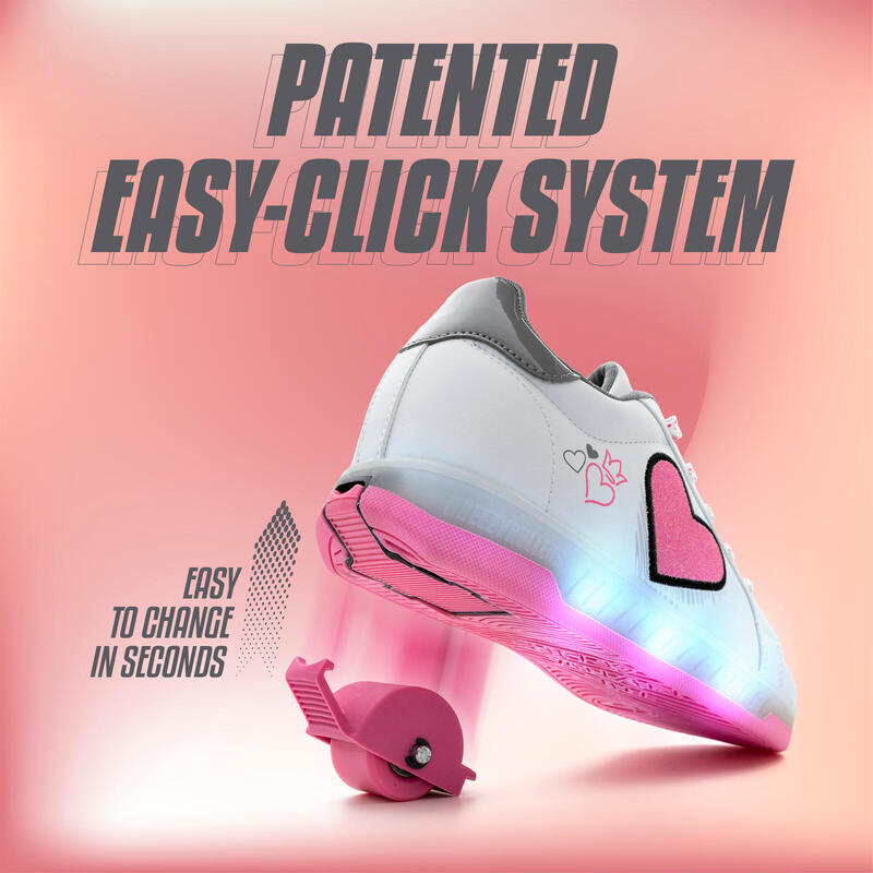 Chaussures à Roulettes BREEZY ROLLERS LED 2195670 lfille blanc/rose