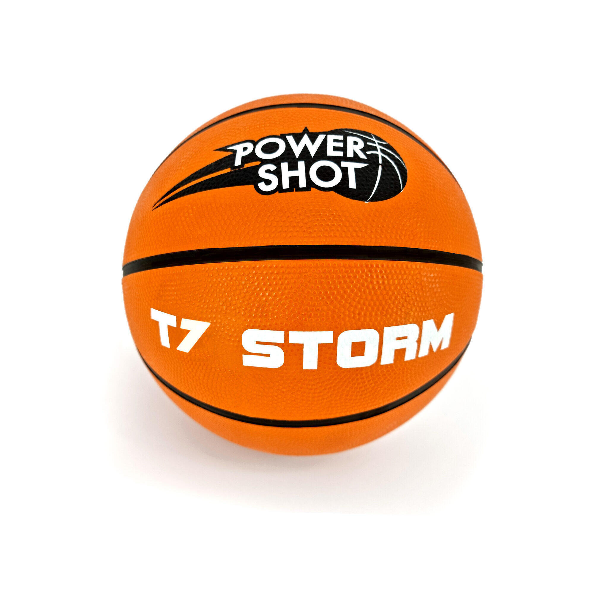 Power Shot - Lot De 10 Ballons De Basket Storm T7 - Pompe Et Sac De Rangement Offerts - Ballon De Basket - Blanc|noir|orange - 7 - Decathlon