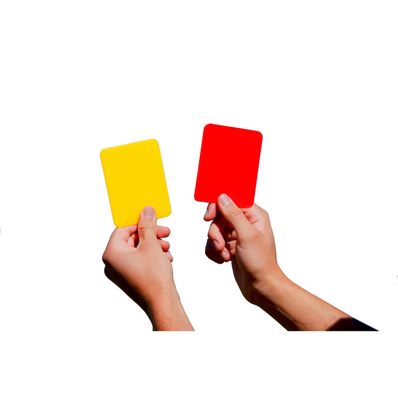 Paar scheidsrechterskaarten - geel en rood