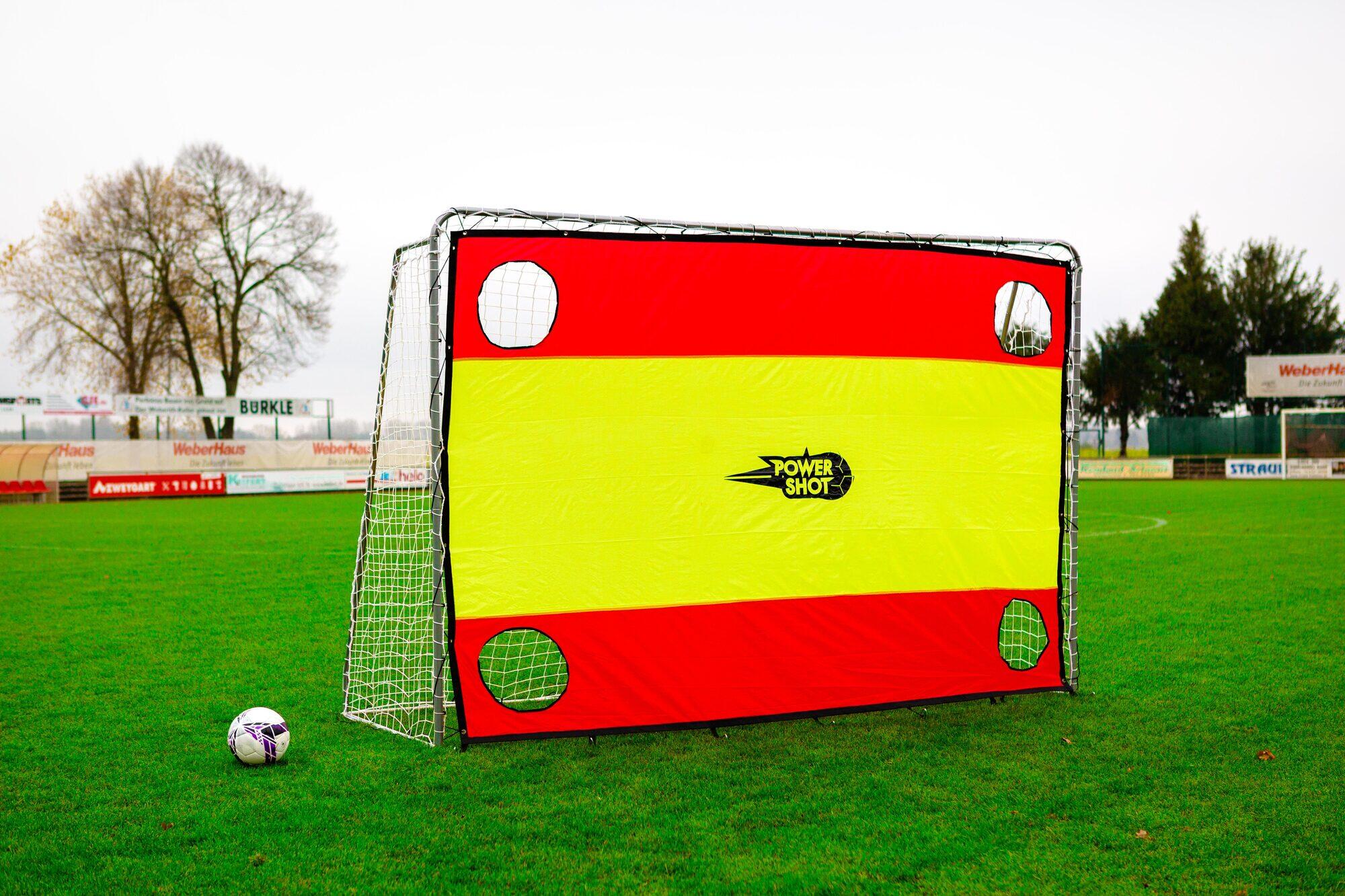 POWER SHOT Football Goal 3x2 m Steel with Spanish Shooting Wall Grey Ø30 mm