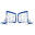 Paire de but POP UP 1,8x1.2m - bleu et blanc