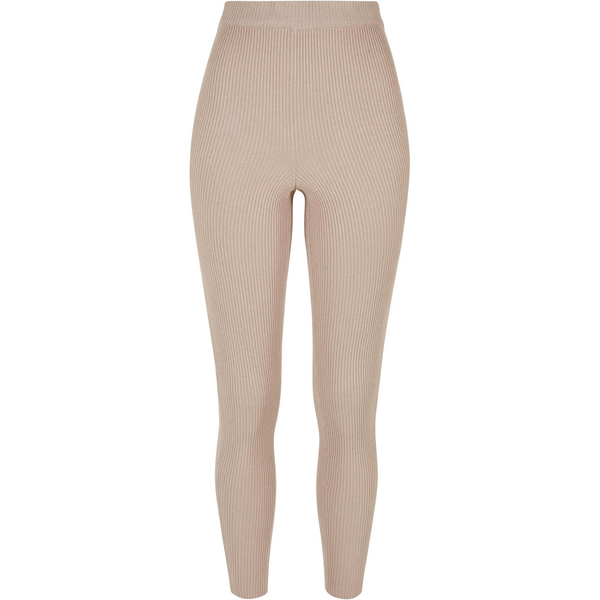 Leggings de malha canelada para senhora/senhora Taupe leve