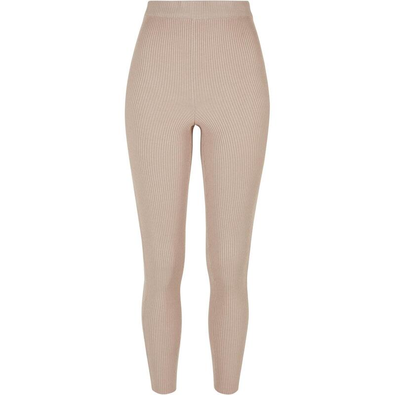 Legginsy Damskie Z Dzianiny Prążkowanej