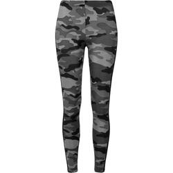 Dames Camo Gestreepte Legging (Donkere Camo/Zwarte)