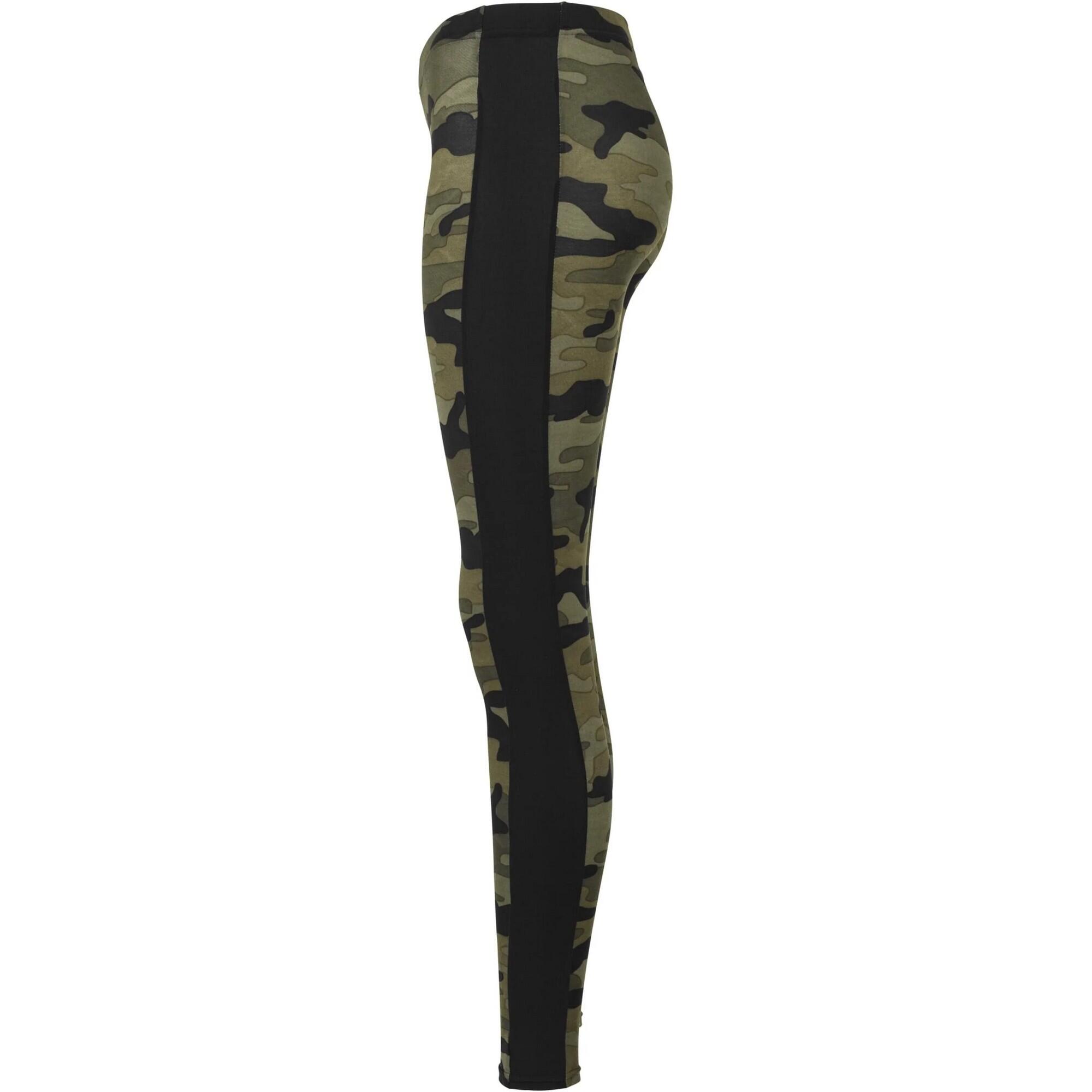 Legging Motif/style Camouflage Et Rayure Femme (Forêt Camouflage / Noir) 3/4