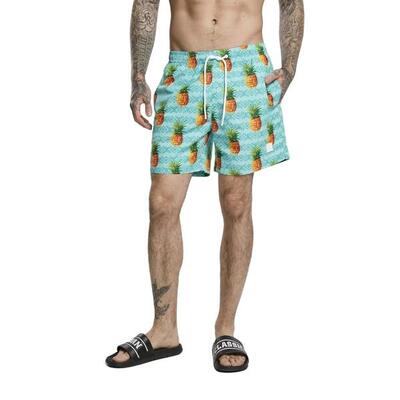 Costume Da Bagno A Pantaloncino Ananas Uomo Urban Classics Blu Arancio Verde