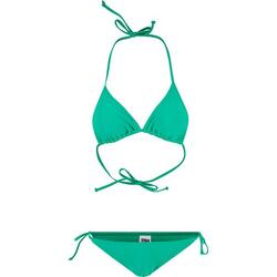 Maillot De Bain 2 Pièces Motif/style Triangle Femme (Vert Sombre)