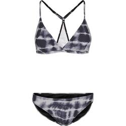 Maillot De Bain 2 Pièces Motif/style Triangle Tiedye Femme (Noir / Blanc)