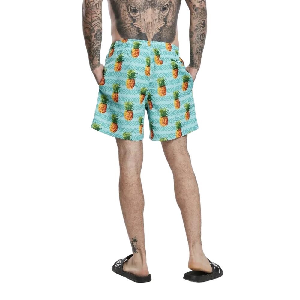 Costume Da Bagno A Pantaloncino Ananas Uomo Urban Classics Blu Arancio Verde 2/3