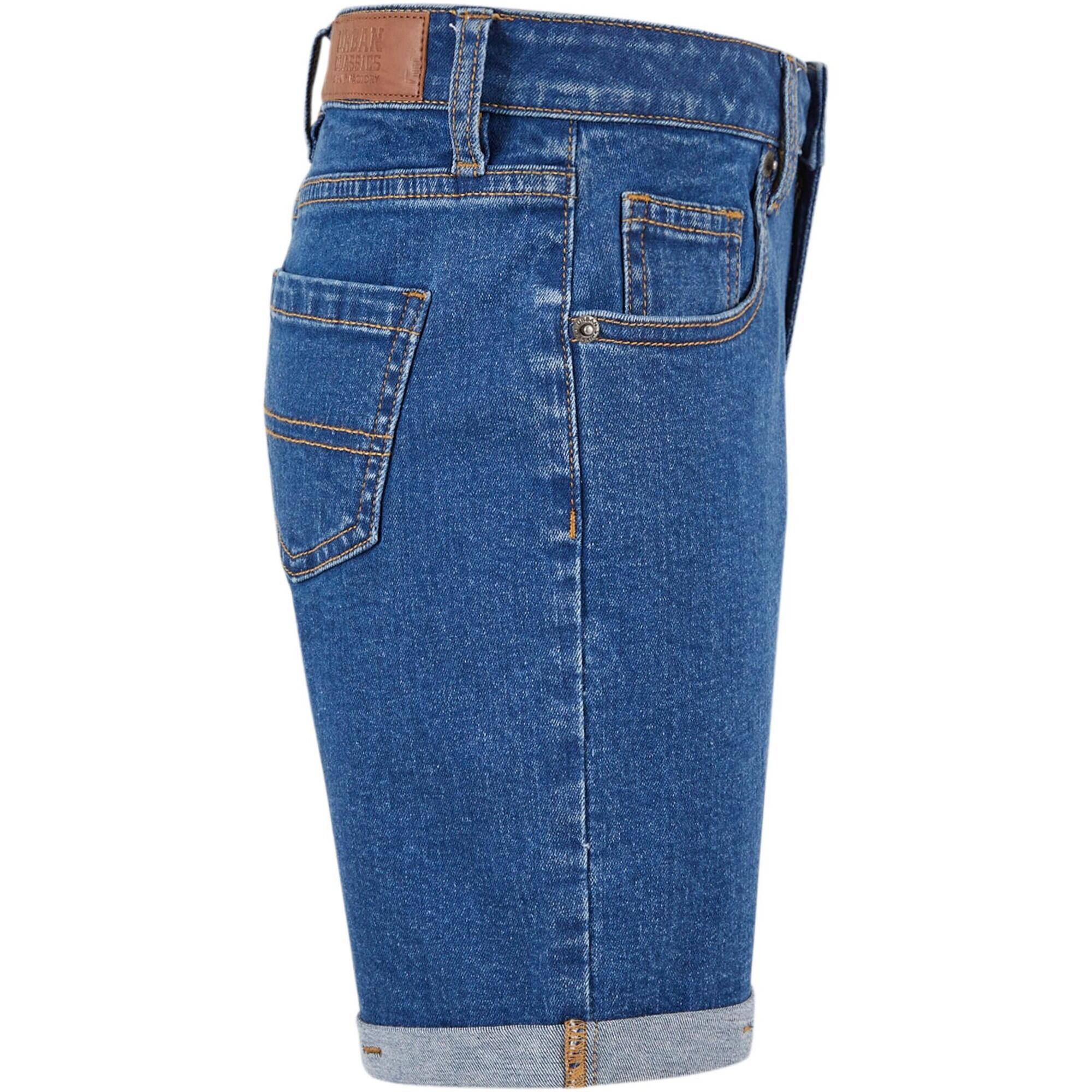 Pantaloncini 5 Tasche Ragazze Urban Classics Blu Chiaro Lavato 4/4