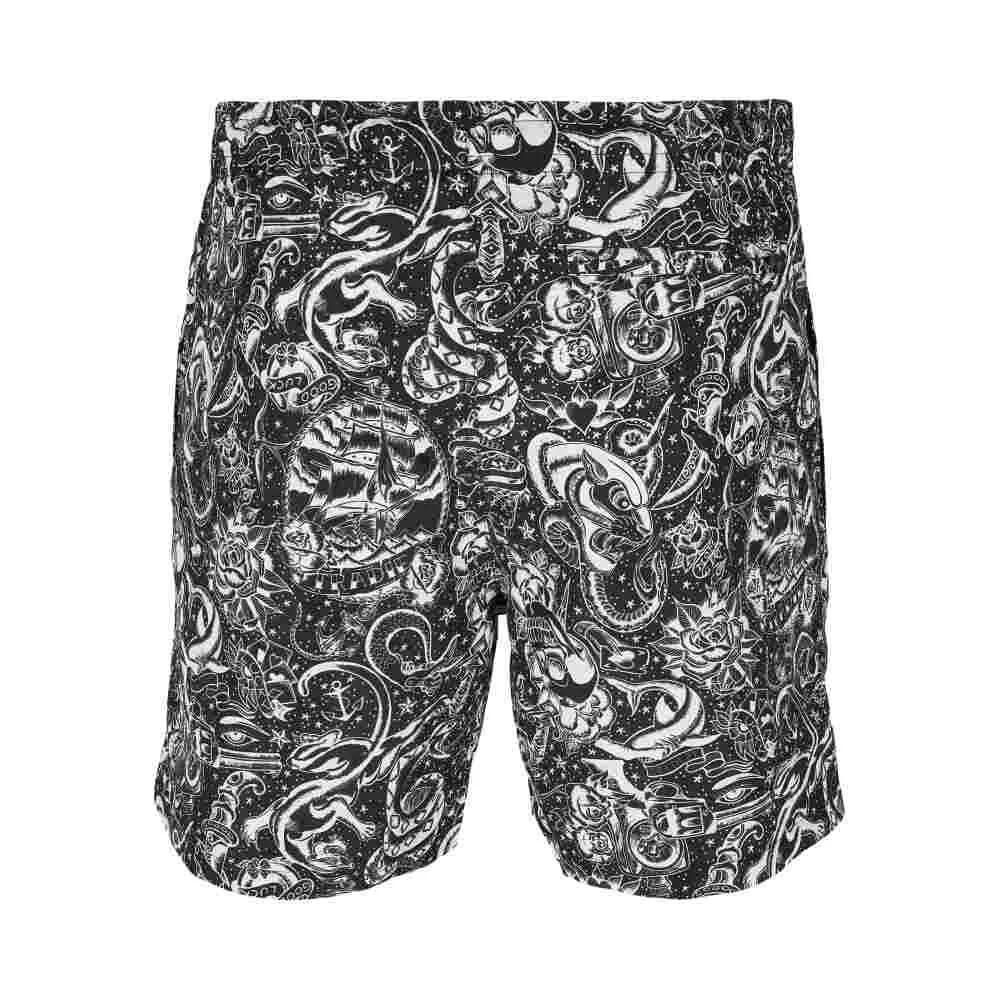 Heren Tattoo Zwemshorts (Wit/zwart) 2/3