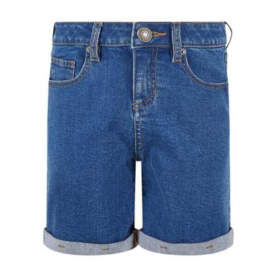Meisjes bio stretch denim 5 zakken shorts (helder blauw gewassen)