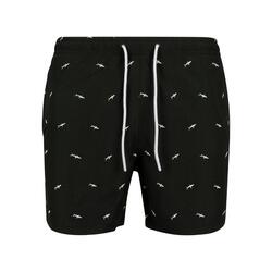 Short De Bain Motif/style Requin Homme (Noir / Blanc)
