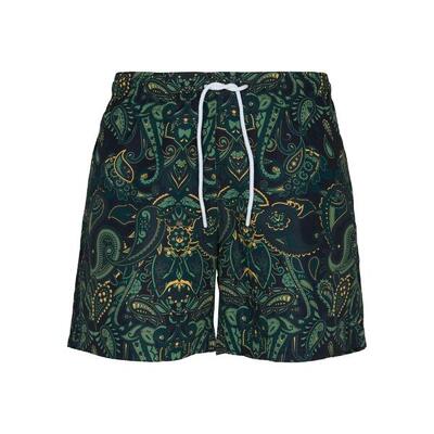 Costume Da Bagno A Pantaloncino Paisley Uomo Urban Classics Verde Nero
