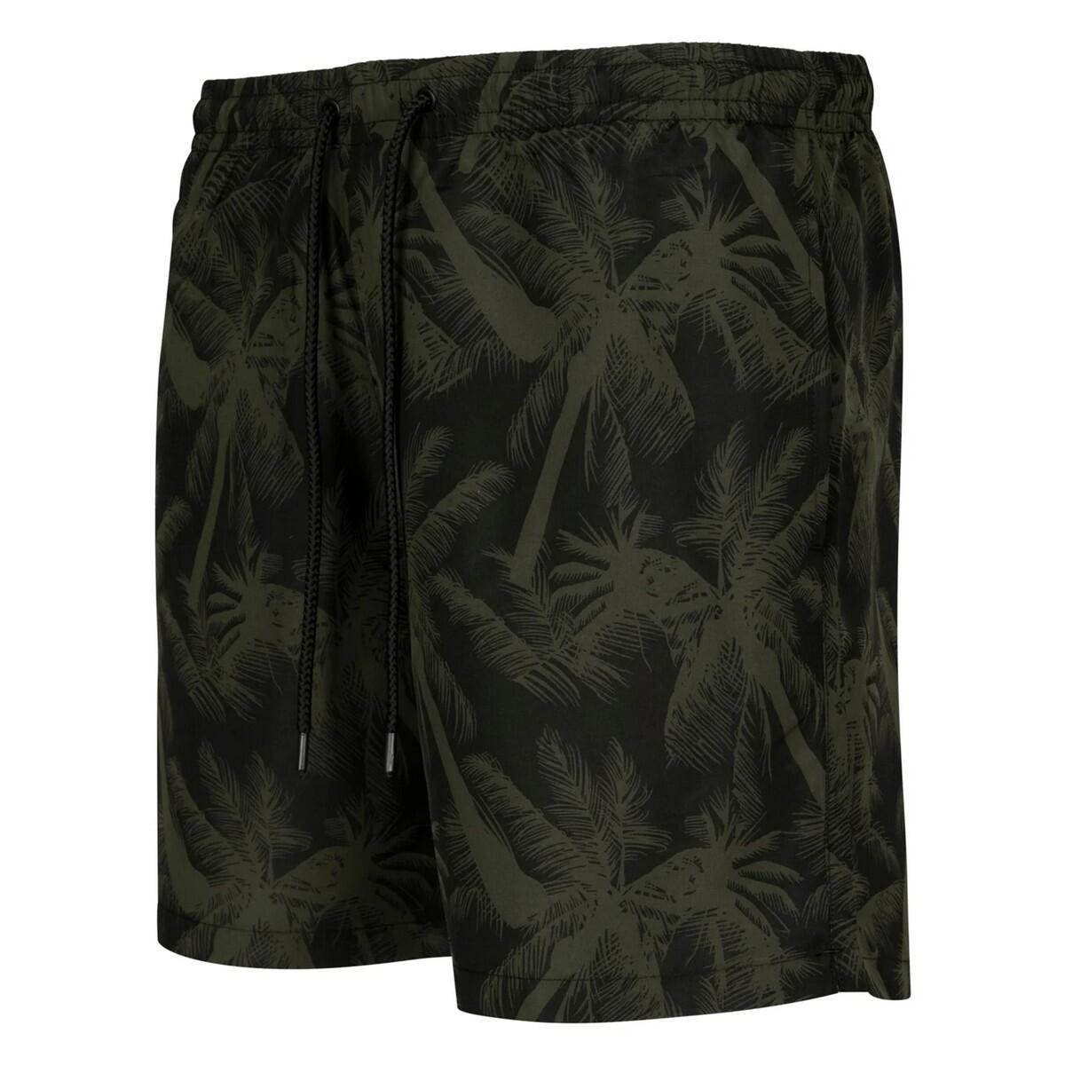 Costume Da Bagno A Pantaloncino Palmo Uomo Urban Classics Verde Oliva 4/4