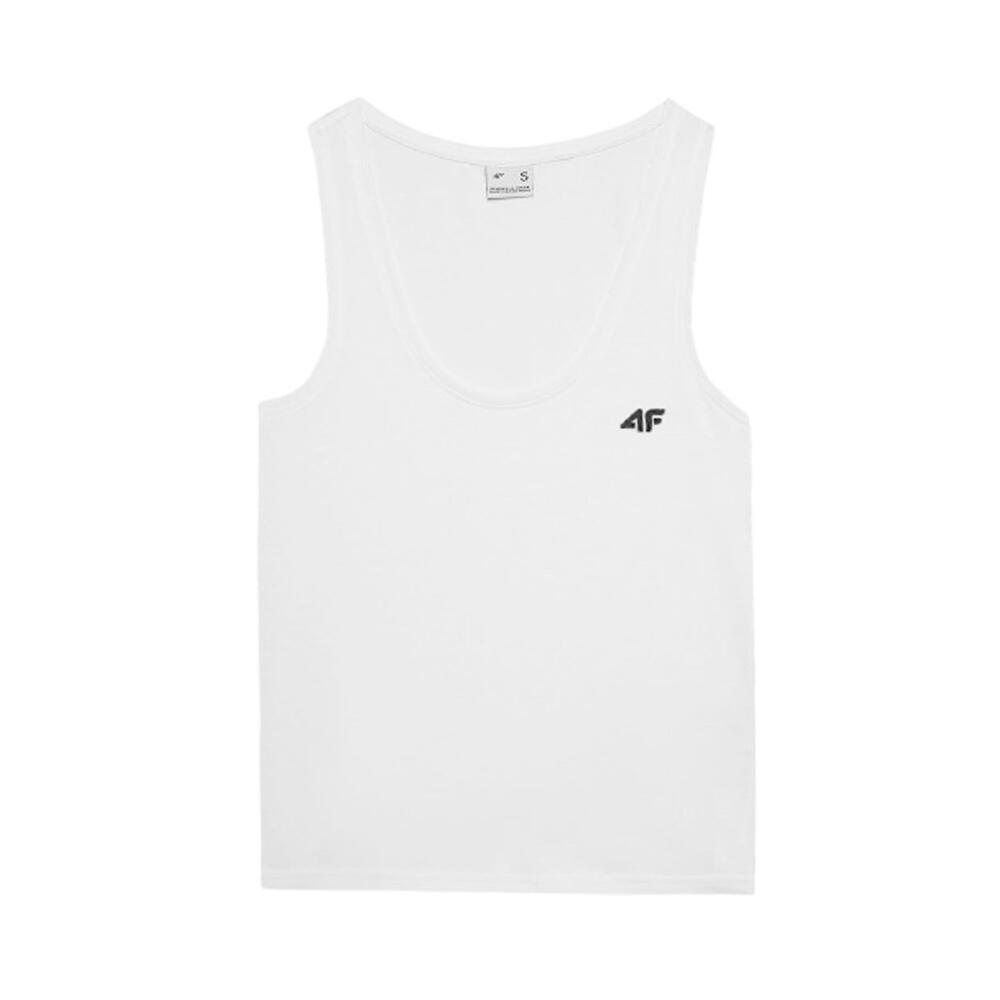 T-shirt de alças lisas para senhora e mulher branco