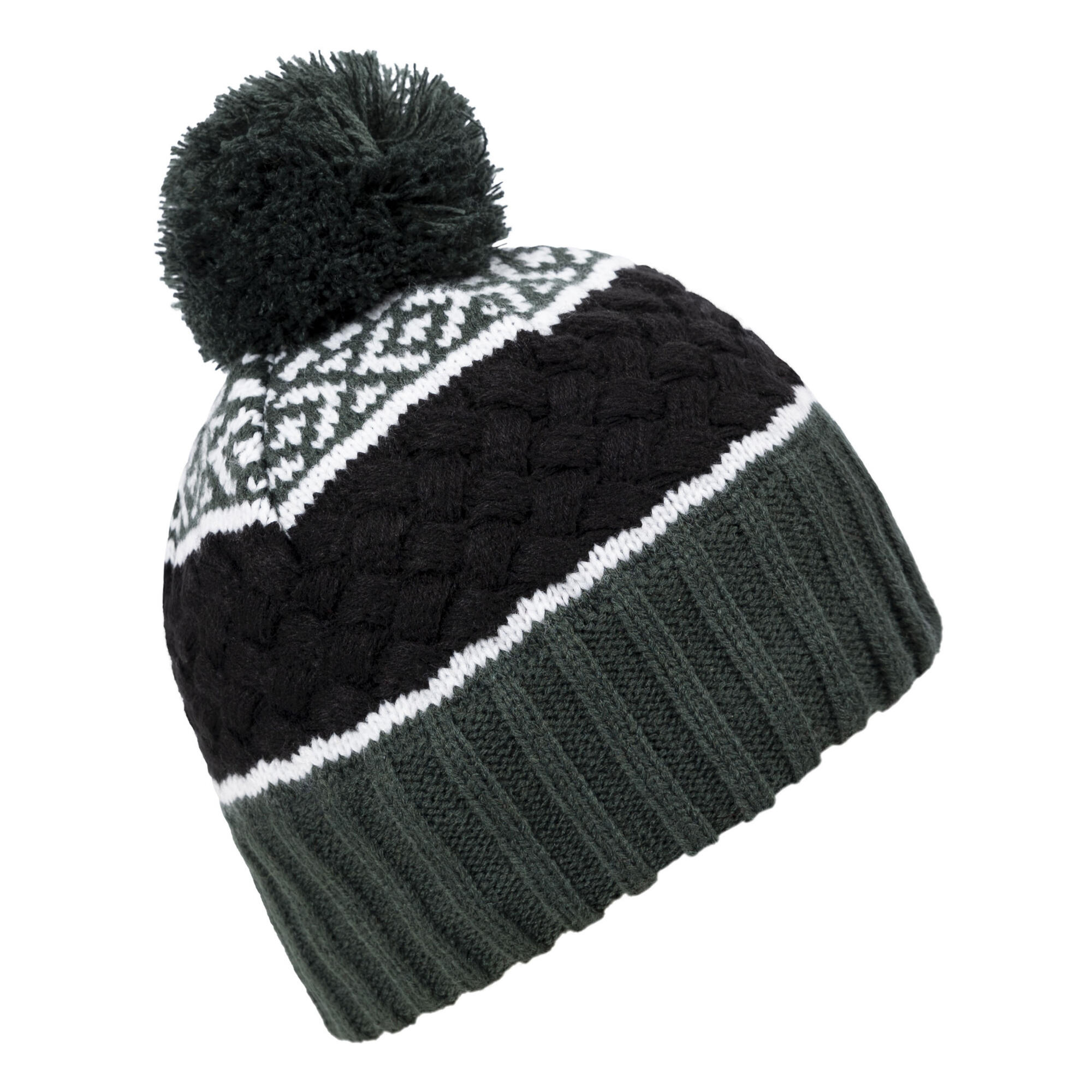 Bonnet AXEL Enfant (Vert Sombre / Noir / Blanc) 2/5