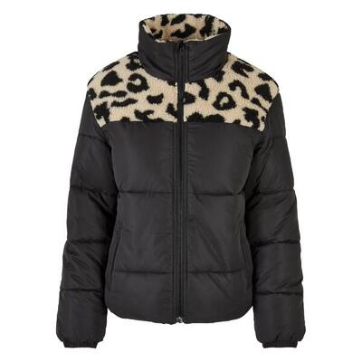 Piumino Leopardato Donna Urban Classics Nero Sabbia