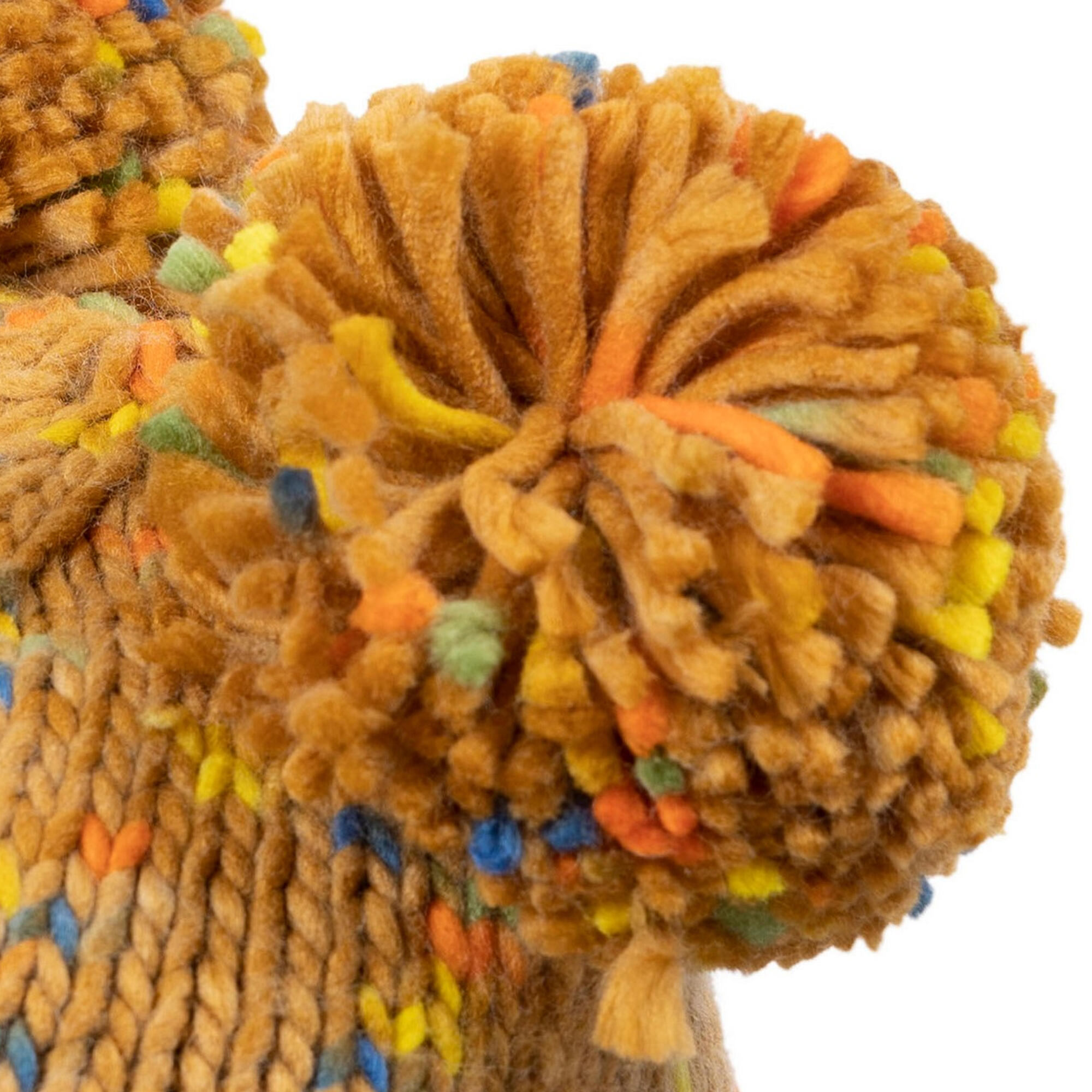 Bonnet Motif/style Pompon TED Enfant (Jaune Foncé) 4/5