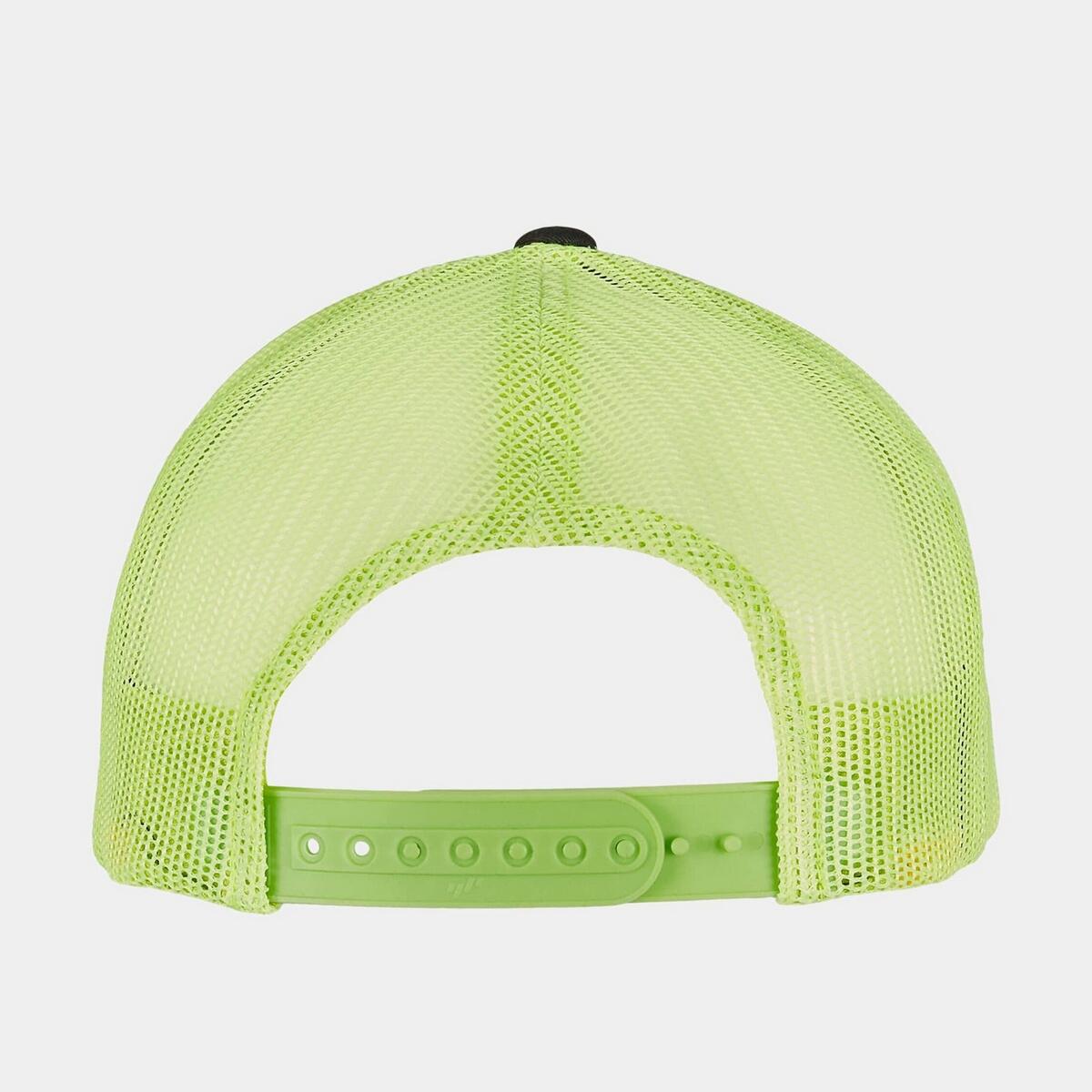 Cappellino Da Camionista Retrò A Due Tonalit� Flexfit Carbone Verde Fluo 2/3